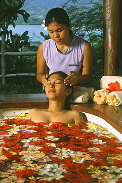 Flower bath and face massage, Badian Island, Cebu, Philippines