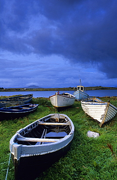 Boats in Dogs Bay, Europe, Connemara, Co. Galway, Ireland, Europe