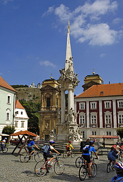 Market place with St. Anna-Church, Mikulov, Czech Republic