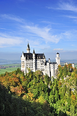 View of Neuschwanstein Castle, Oberallgaeu, Bavaria, Germany