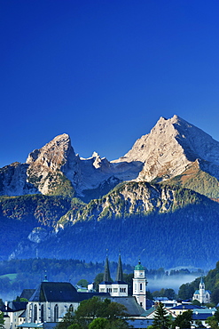 Berchtesgaden with Watzmann, Berchtesgaden Alps, Berchtesgaden, Upper Bavaria, Bavaria, Germany