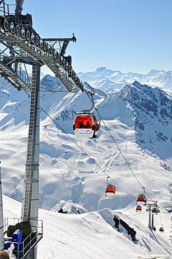 Cable car to Hochjoch, skiarea Silvretta Montafon in the Montafon, Vorarlberg, Austria, Europe