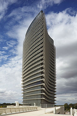 Torre del Agua underclouded sky, Zaragoza, Saragossa, province of Zaragoza, Aragon, Northern Spain, Spain, Europe