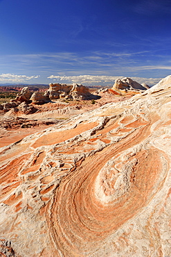 Colourful swirls in sandstone formation, Paria Canyon, Vermilion Cliffs National Monument, Arizona, Southwest, USA, America