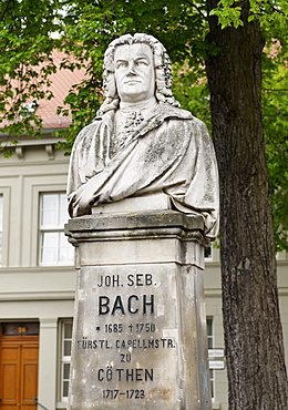 Johann Sebastian Bach Monument, Koethen, Saxony-Anhalt, Germany, Europe