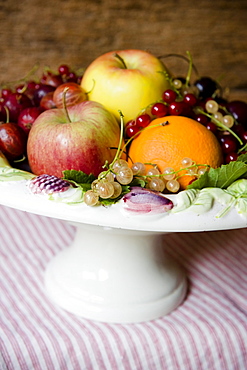 Fruit bowl with apples, oranges and redcurrants, Fruit