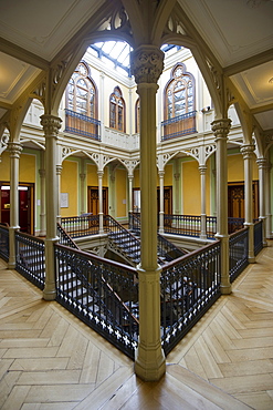 Stairway inside of the Colombischloessle, Archeological Museum, Freiburg im Breisgau, Black Forest, Baden-Wuerttemberg, Germany, Europe