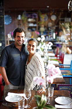 Goncalo Alves and Marta Fonseca, owner of Hotel Areias do Seixo, Povoa de Penafirme, A-dos-Cunhados, Costa de Prata, Portugal