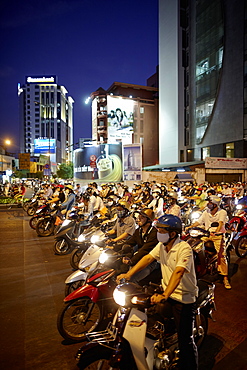 Scooterists at night, Ho-Chi-Minh City, Vietnam