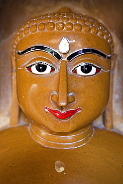 A Jain figure at the jainist temple of Jaisalmer Fort, Jaisalmer, Rajasthan, India