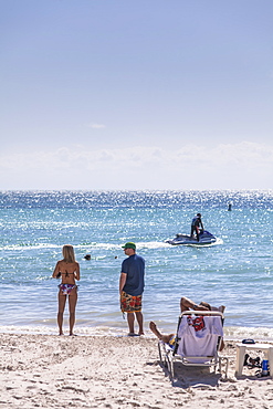 Beach area at luxury hotel Reach Resort, Key West, Florida Keys, USA