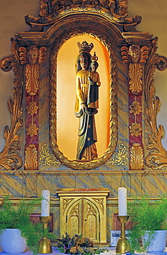 Black Madonna in the baroque monastery church in Beilstein, Mosel, Rhineland-Palatinate, Germany, Europe