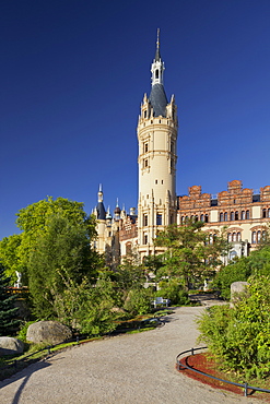 Schwerin castle, Schlossinsel, Schwerin, Innensee, Mecklenburg-Vorpommern, Germany