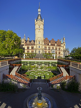 Schwerin castle, Schlossinsel, Schwerin, Mecklenburg-Vorpommern, Germany