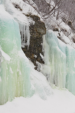 Frozen waterfall, Ice, Sogn og Fjordane, Norway