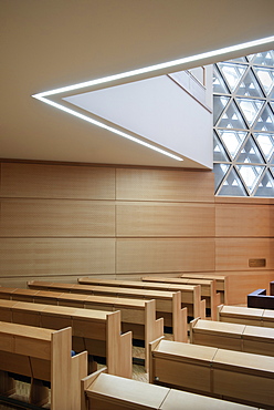 Prayer room in the New Synagogue of Ulm, Weinhof, Ulm, Baden-Wuerttemberg, Germany