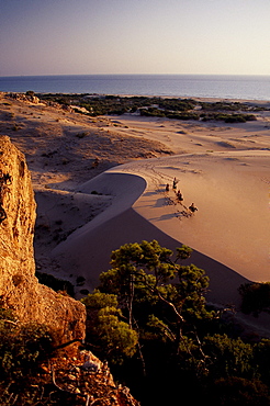 Riders on a dune at Pantara Beach in the evening, Lycia, Turkey, Europe