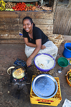 Cook shop in the streets of Ranohira, Madagascar, Africa