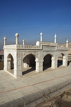 Marble mosque at the Bagh-i-Babur Shah (Babur's Garden) - Kabul,, Afghanistan