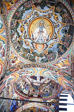 Paintings by Zahari Zograf on the outer walls of the Rila Monastery, Blagoevgrad, Bulgaria