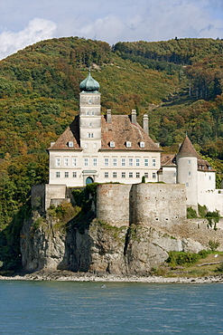 Schoenbuehel Castle, as seen from the Danube River in Wachau, Lower Austria, Austria