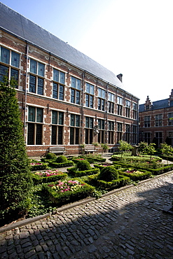 Inner courtyard of the Plantin-Moretus House-Workshops-Museum, Antwerp, Belgium