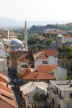 Old Town as seen from the Minaret of the Karadjozbeg Mosque, Mostar, Herzegovina-Neretva, Bosnia & Herzegovina