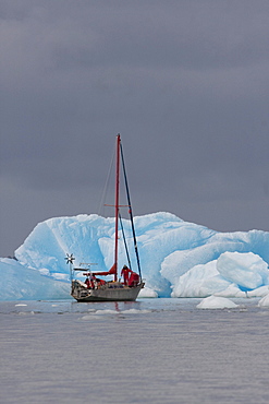 Sail boat in Laguna San Rafael, Laguna San Rafael National Park, AisâˆšÂ©n Region, Chile