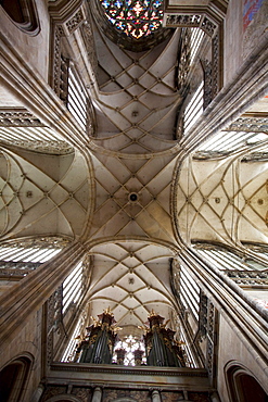 Reticular vaulting of the choir in St. Vitus Cathedral, Prague, Czech Republic