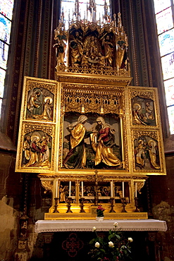 Gothic altarpiece in St. Vitus Cathedral, Prague, Czech Republic