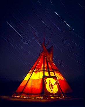 Tepee and Star Trails, Jacques-Cartier National Park, Quebec