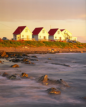 Cottages on St. Lawrence River, Petit-Vallee, Gaspesie region, Quebec