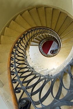 Overview of floating spiral staircase at the courthouse in Saint John, New Brunswick