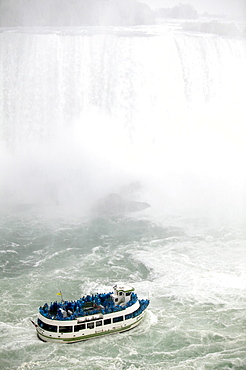 Tourists on the Maid of the Mist Ferry Boat, Niagara Falls, Ontario