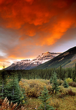 Mt. Amery and Dramatic Clouds, Banff National Park, Alberta, Canada