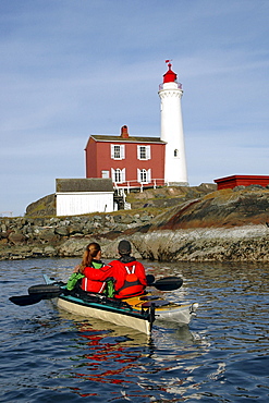 Kayaakers near Lighthouse, Esquimalt, BC