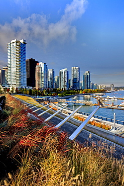 New high rise condominiums on waterfront, Coal Harbour, Vancouver, British Columbia