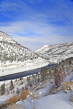 Scenic of Thompson river and valley, near Spences Bridge, British Columbia