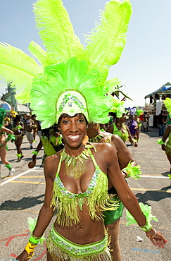 Woman in costume for the Caribana Festival Parade, Toronto, Ontario