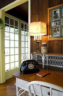 Cottage desk and hallway, Lake of the Woods, Kenora, Ontario