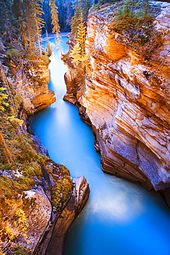 Athabasca Falls at dusk, Jasper National Park, Alberta