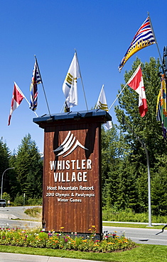 Entrance to Whistler Village, from Highway 99, Whistler, British Columbia