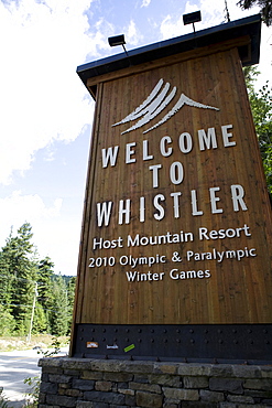Welcome to Whistler sign, British Columbia