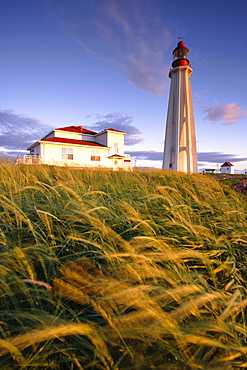 Lighthouse at Sunset, Bas-Saint-Laurent Region, Pointe-au-Pere, Quebec