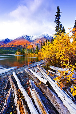 Kathleen Lake and mountains, Kluane National Park and Reserve of Canada, Yukon