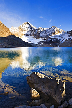 Lake McArthur and Mount Biddle at sunset, Yoho National Park, British Columbia