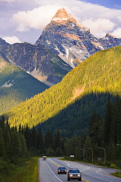 Highway 1 and Mount Sir Donald, Glacier National Park, British Columbia