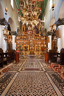 Iconostasis inside the Great Basilica of the Transfiguration (Catholicon of the Transfiguration) in the Holy Monastery of St. Catherine at Mount Sinai, South Sinai, Egypt