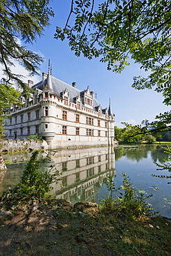 Chuteau d'Azay-le-Rideau on the river Indre, Azay-le-Rideau, Indre-et-Loire, France