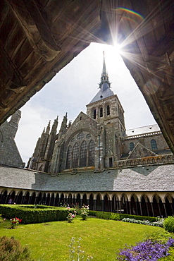 Abbey Church, as seen from the Cloister of Mont-Saint-Michel, France